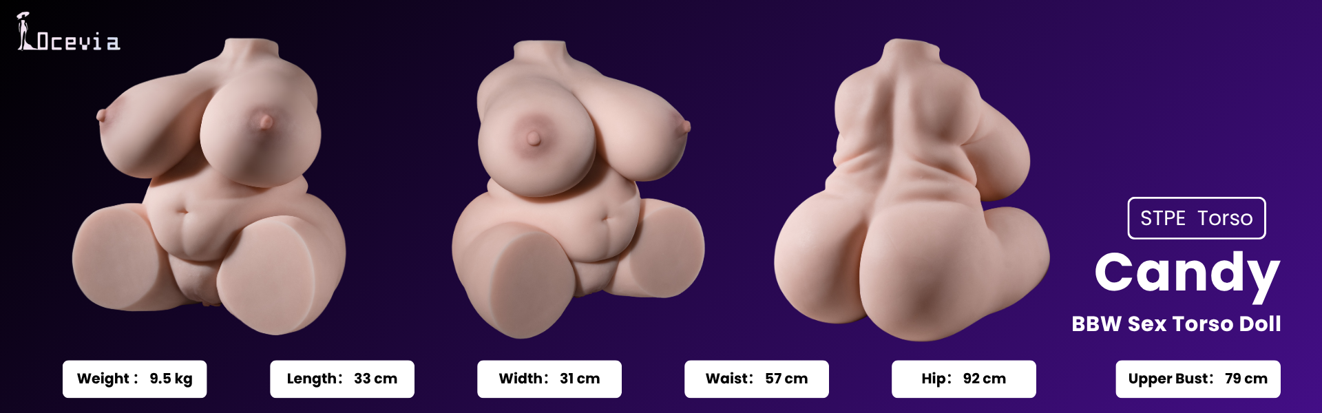 Candy - BBW Pregnant Sex Torso Doll - Body Details
